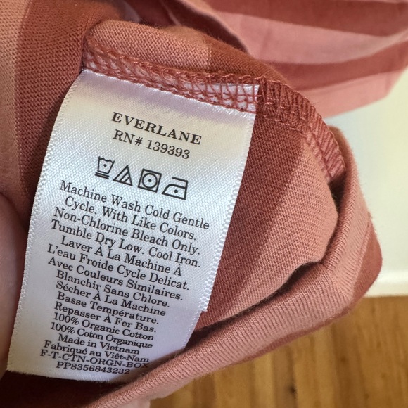 New women’s Everlane organic cotton striped short sleeve T-shirt size Large Fall - Picture 5 of 6